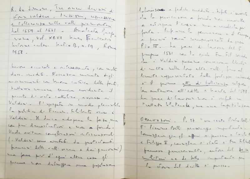 Quaderno tratto dall'archivio personale di Giuseppe Martini