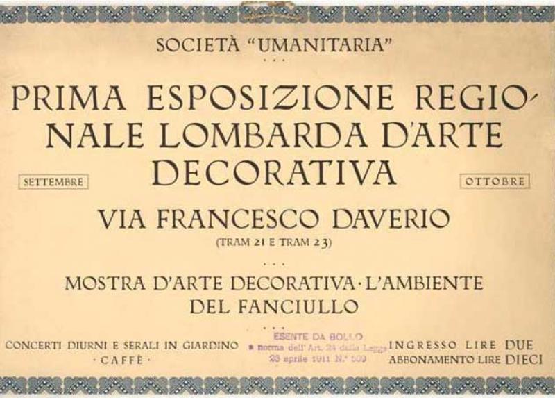 Il manifesto della I Esposizione Regionale d’Arte Decorativa del 1919