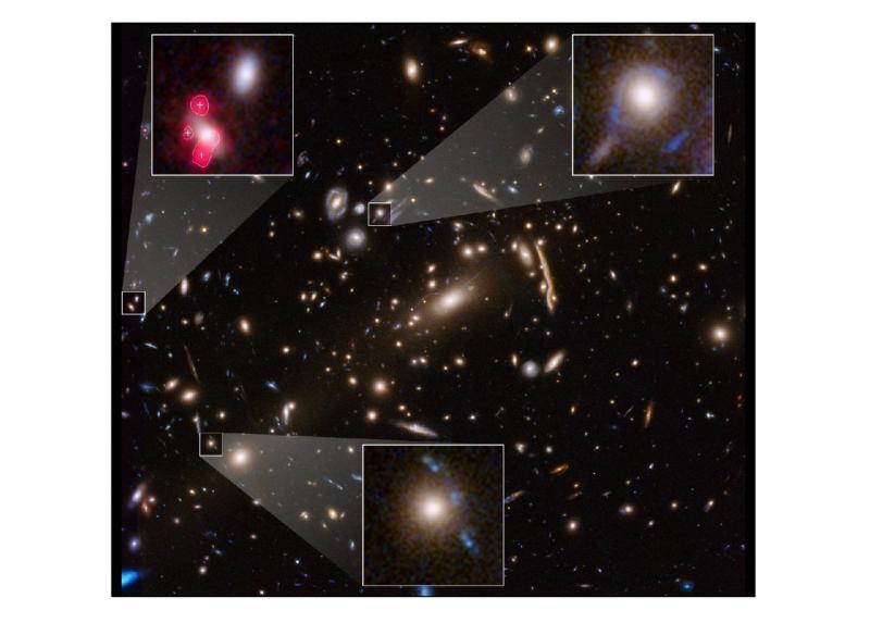 Immagine a colori presa dal telescopio spaziale Hubble dell’ammasso di galassie MACS J1206