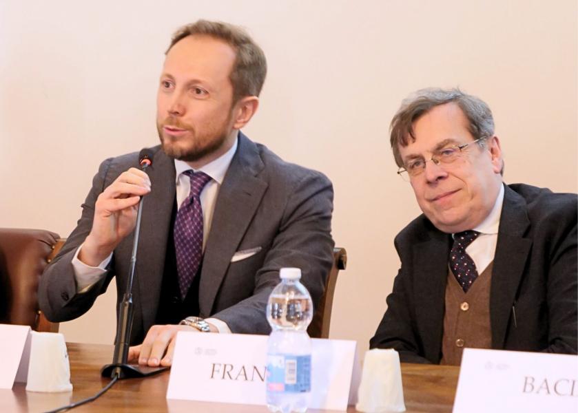 Emmanuel Conte, assessore al Bilancio del Comune di Milano e il rettore Elio Franzini alla presentazione del Museo della Filosofia.