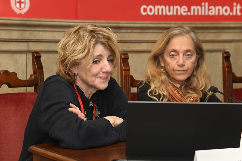 Un momento della conferenza stampa a cui hanno partecipato la prorettrice Maria Pia Abbracchio e la professoressa Cristina Cattaneo - Foto Comune di Milano