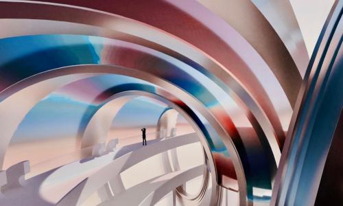 Osaka ’70, interior view of the digital reconstruction of the pavilion. T.E.A.M., Design and coordination of VR Experience by John Volpato and Valentina Temporin (Ultra), 2021.