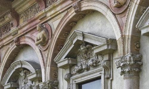 Un particolare della Ca' Granda, sede dell'Università Statale