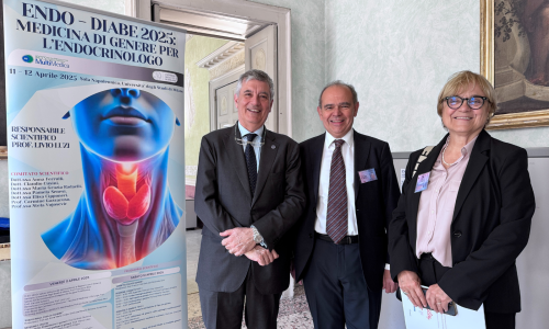 Francesco Blasi, Prorettore ai Rapporti con il Sistema Sanitario della Statale, Livo Luzi, docente di Endocrinologia della Statale, Paola Cornelia Maria Muti, Direttore scientifico di MultiMedica