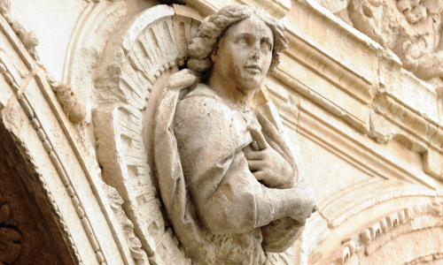Un particolare della Ca' Granda, sede dell'Università Statale