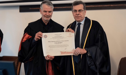 Durs Grünbein riceve la laurea honoris causa dal rettore Elio Franzini - Foto Giorgia Corti