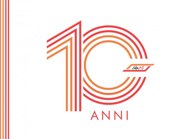 Logo dei 10 anni di BikeMi