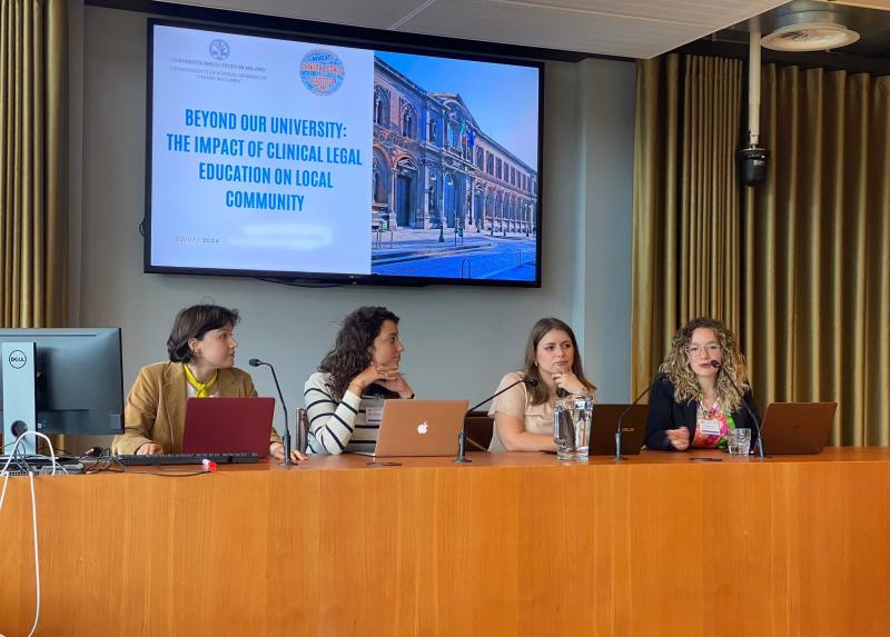 Un gruppo di dottorande, che lavorano nella Clinica legale, al convegno europeo delle cliniche legali ad Amsterdam la scorsa estate