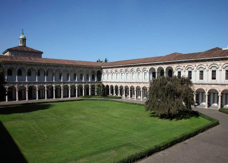 Il cortile centrale della Ca' Granda, sede dell'Università Statale di Milano
