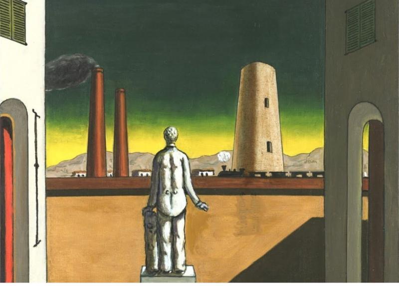 Un dettaglio dell'opera di Giorgio De Chirico "Presente e Passato" (1936).