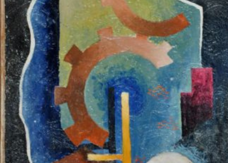 Il dettaglio di una delle opere di Cesare Andreoni