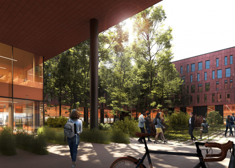 Uno dei rendering del progetto del Campus scientifico dell'Università Statale in MIND 