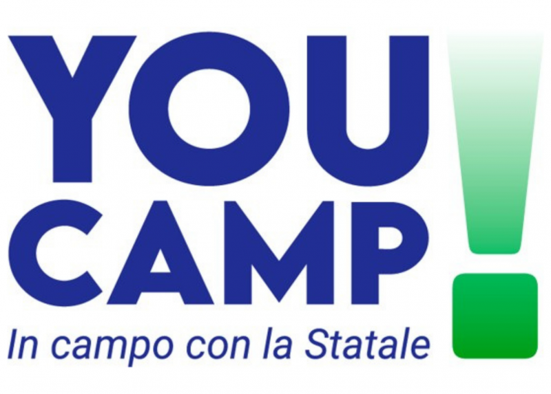 Il logo di YOUCAMP!, il programma estivo di eventi a carattere sportivo dell’Università Statale di Milano, in collaborazione con CUS Milano e CUS La Statale