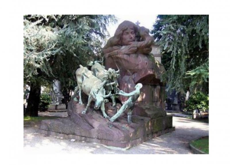 Il monumento funebre “L’aratura” realizzato da Enrico Butti