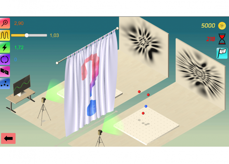 Un'immagine del videogame realizzato da Gabriele Princiotta per raccontare la cristallografia a raggi X e il suo funzionamento 