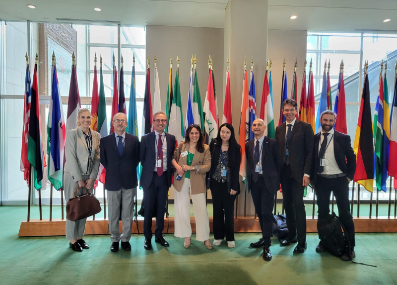 Filippo Ghelma, direttore di DAMA, con il Ministro per le Disabilità Alessandra Locatelli, alla Conferenza ONU