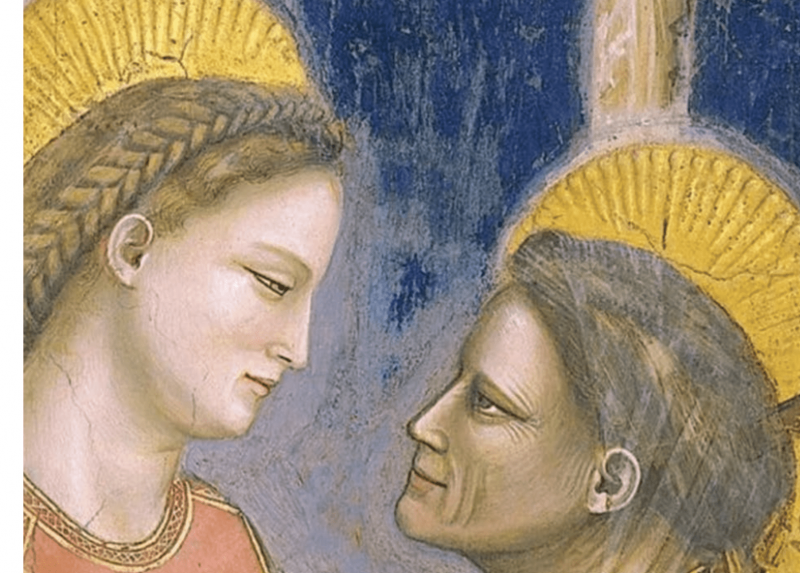 Un dettaglio della locandina della mostra  "Il Vangelo secondo Giotto. La cappella degli Scrovegni"