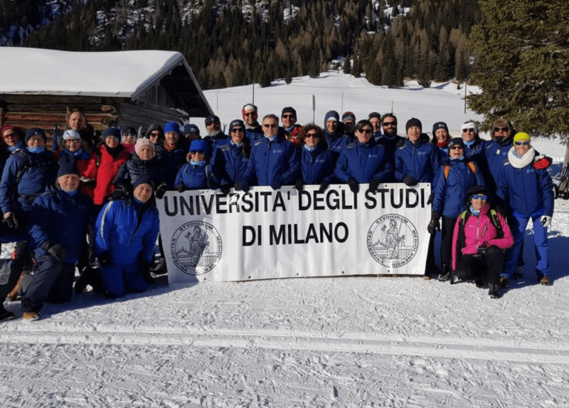 La rappresentativa della Statale sulla neve a Moena per i campionati nazionali di sci Anciu