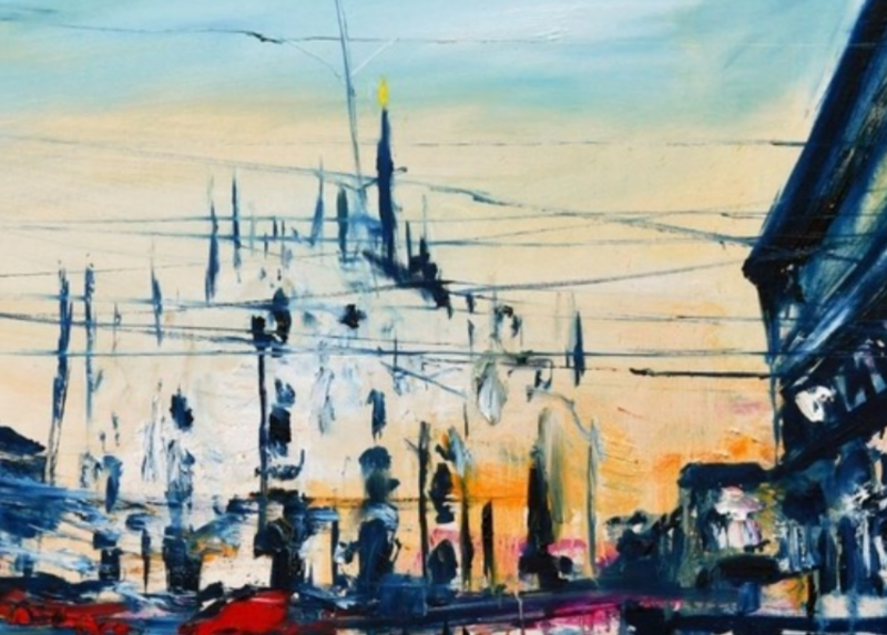 Una delle opere di Francesco Zavatta nella locandina della mostra “Fili – L’artista tesse l’impatto di un attimo” che sarà allestita nell’atrio dell’Aula Magna dal 21 al 25 febbraio