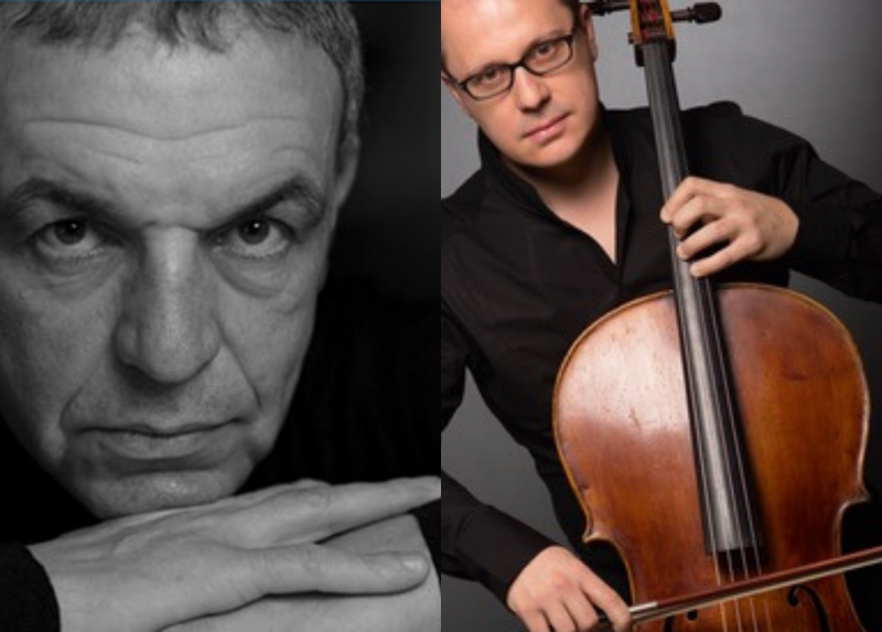 Il direttore d'orchestra Umberto Benedetti Michelangeli e il violoncellista Giovanni Gnocchi