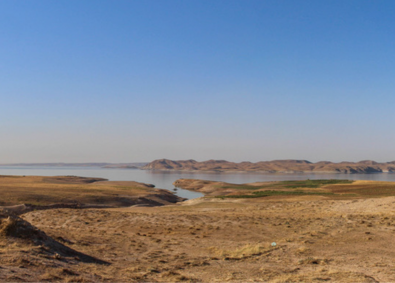Foto panoramica dell’attuale lago artificiale di Mosul