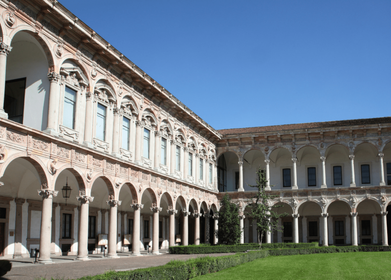 Uno scorcio della Ca' Granda, sede dell'Università Statale di Milano