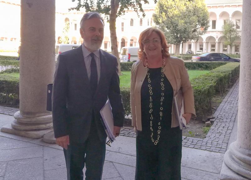 l'Ambasciatore del Brasile Antonio de Aguiar Patriota e la prorettrice all'Internazionalizzazione della Statale Monica DiLuca