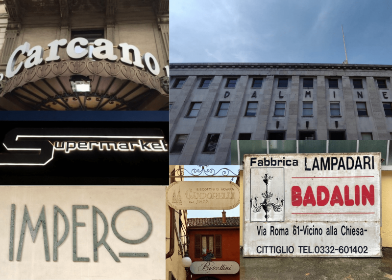 Le insegne fotografate dagli studenti per il progetto  “Caratteri di Città” 
