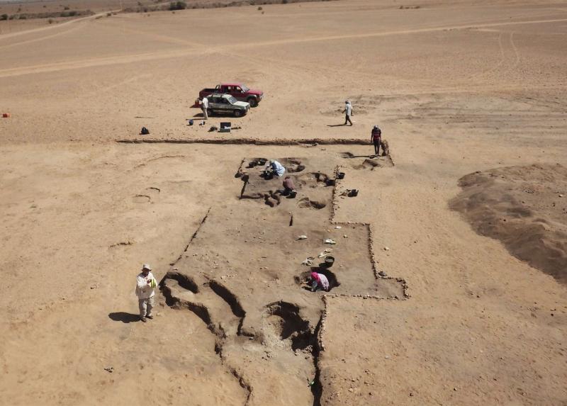 Il sito archeologico di Al Khiday durante lo scavo