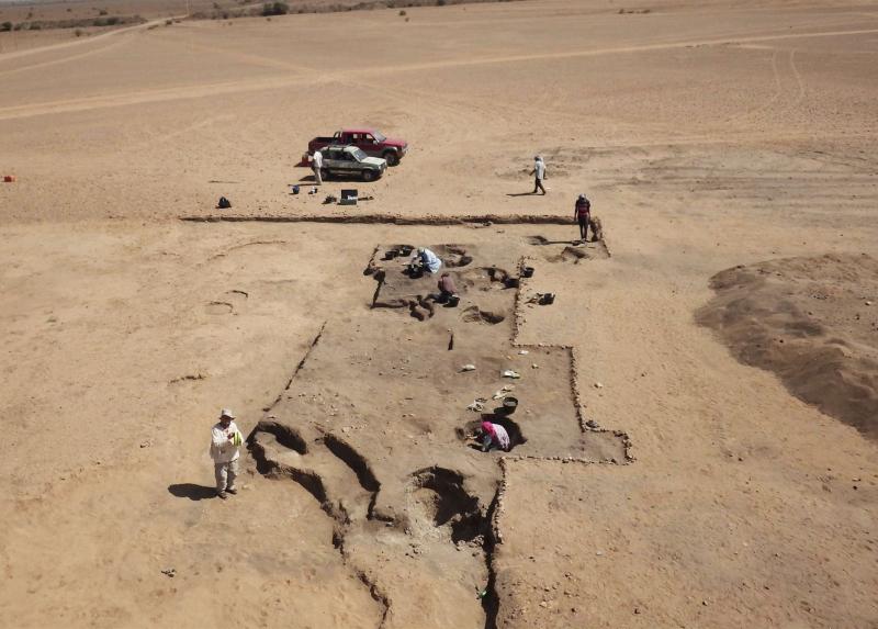 Il sito archeologico di Al Khiday durante lo scavo 