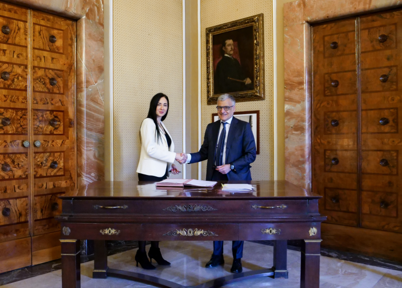 La Rettrice Marina Brambilla e il Prefetto Claudio Sgaraglia