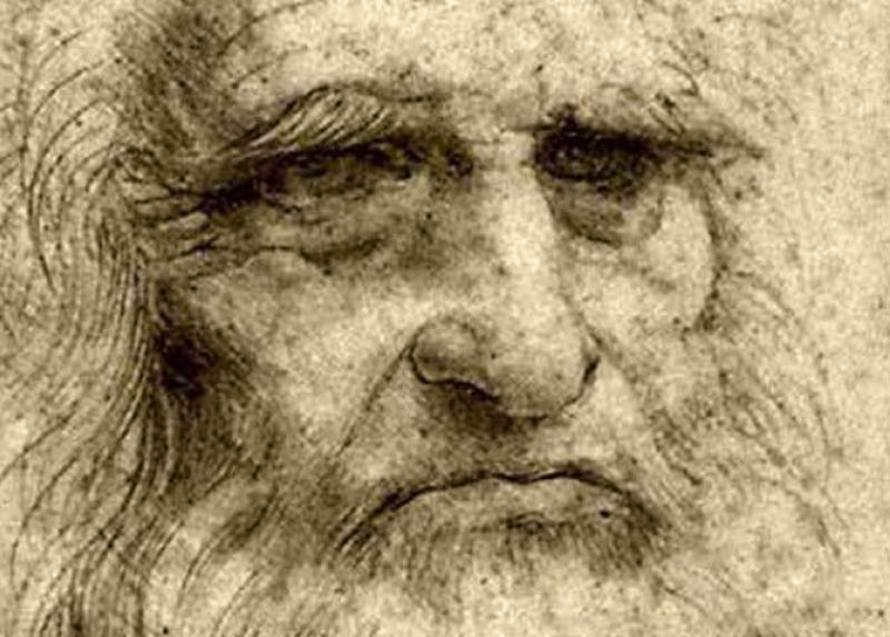 Disegno del volto di Leonardo da Vinci
