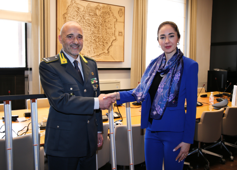 Gen. B. Andrea Fiducia, Comandante Provinciale della Guardia di Finanza, e Marina Brambilla, Rettrice della Statale.