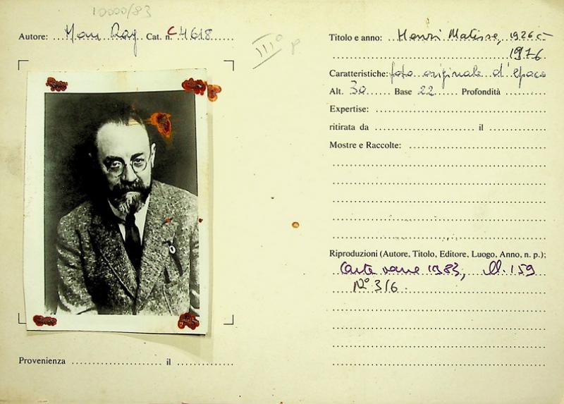 Matisse fotografato da Man Ray 1926