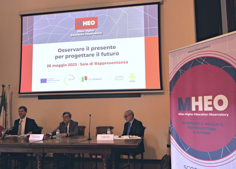 Apertura della presentazione dell'osservatorio Mheo all'Università degli Studi di Milano.