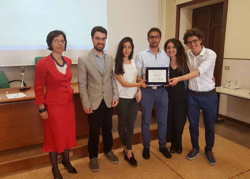 La squadra della Statale con Iole Fargnoli e Renato Perani