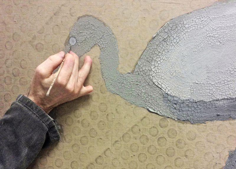 Opera di Pablo Candiloro (dettaglio), parte della mostra "Per gli altri"