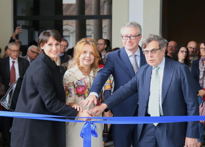 Inaugurazione della mostra Donne in cattedra all'Università degli Studi di Milano: Elena Buscemi, Michela Minesso, Andrea Gamberini, Elio Franzini.