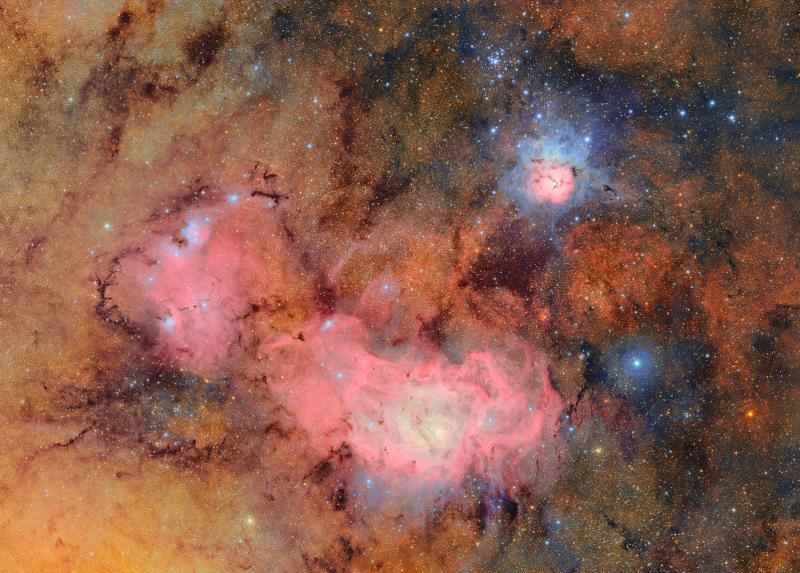 NSF-DOE Rubin Trifid and Lagoon Nebulas