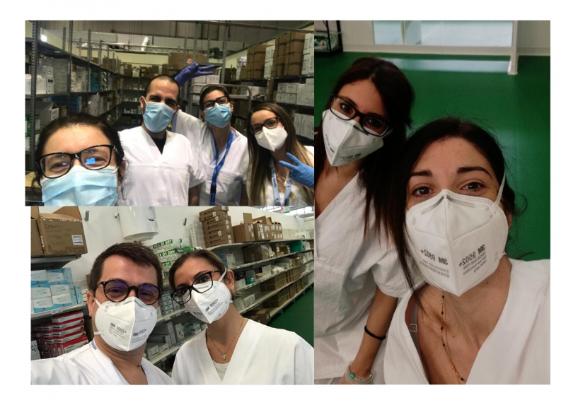 Il team di specializzandi della Statale impegnati nelle farmacie degli ospedali allestiti alla Fiera di Bergamo e alla Fiera di Milano