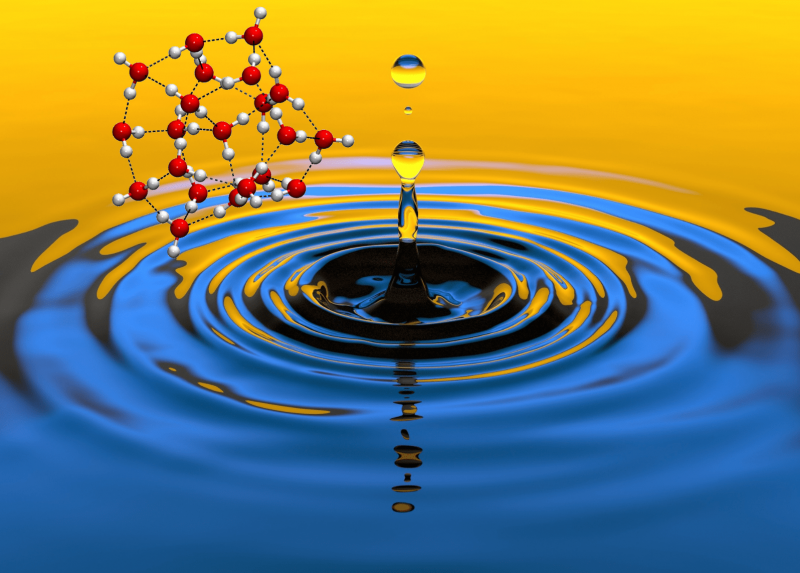 La struttura molecolare della più piccola goccia d'acqua