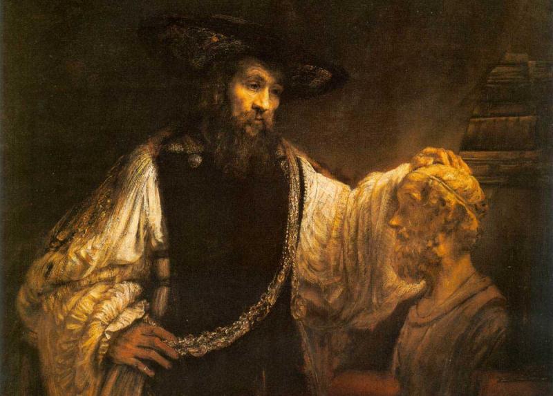 Aristotele con Omero nel dipinto di Rembrandt