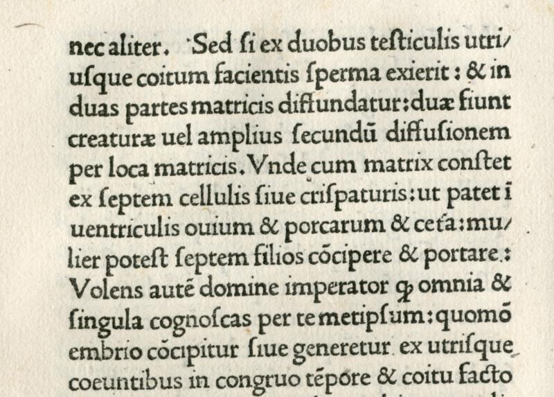 Un dettaglio dell’incunabolo del "Liber Phisionomiae" di Michele Scoto