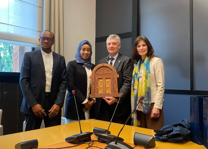 Two members of SUZA delegation with Vice Rectors Paola Catenaccio and Francesco Blasi