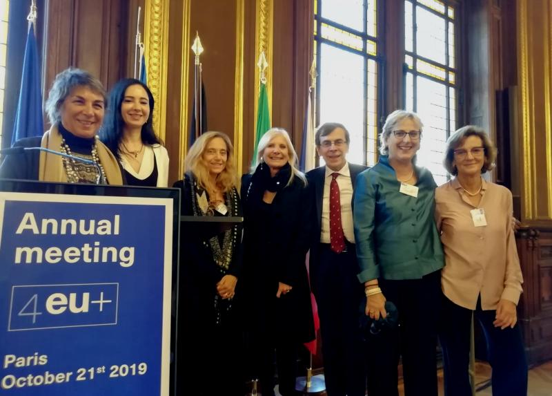 La delegazione dell'Università Statale guidata dal rettore Elio Franzini con l’ambasciatrice d’Italia in Francia a Parigi, Teresa Castaldo