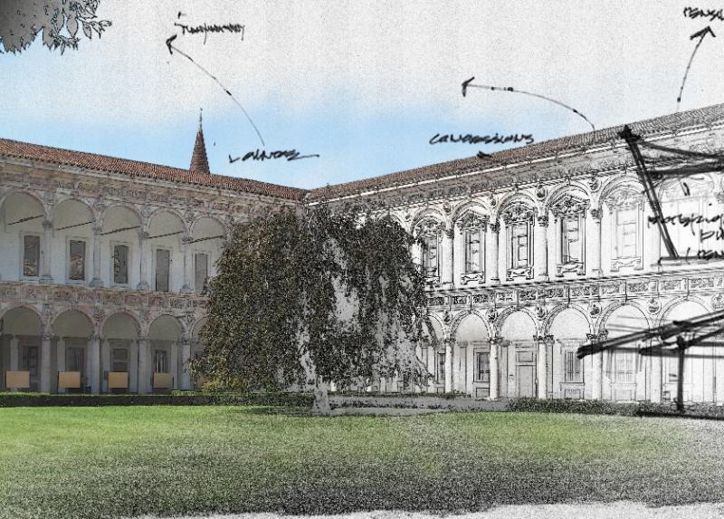 Il cortile della Ca'Granda