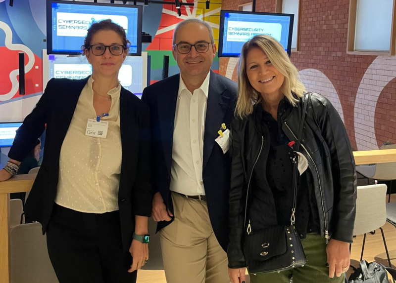 Professors Pierluigi Perri and Silvia Salini with Mirta Michilli, director general of the Fondazione Mondo Digitale