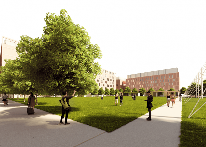 Il rendering dell'entrata del Campus in MIND - Credits CRA Carlo Ratti Associati