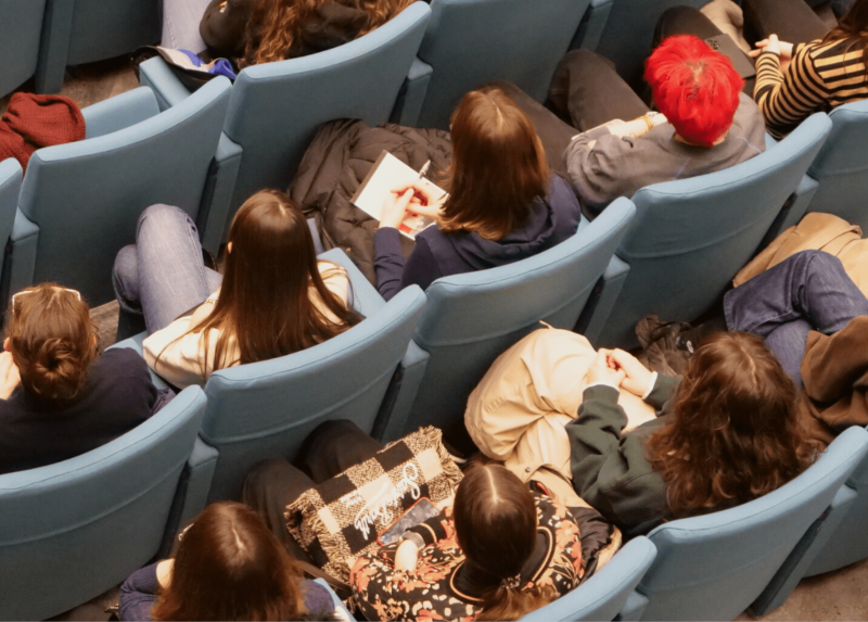 Students in the Great Hall of the University of Milan