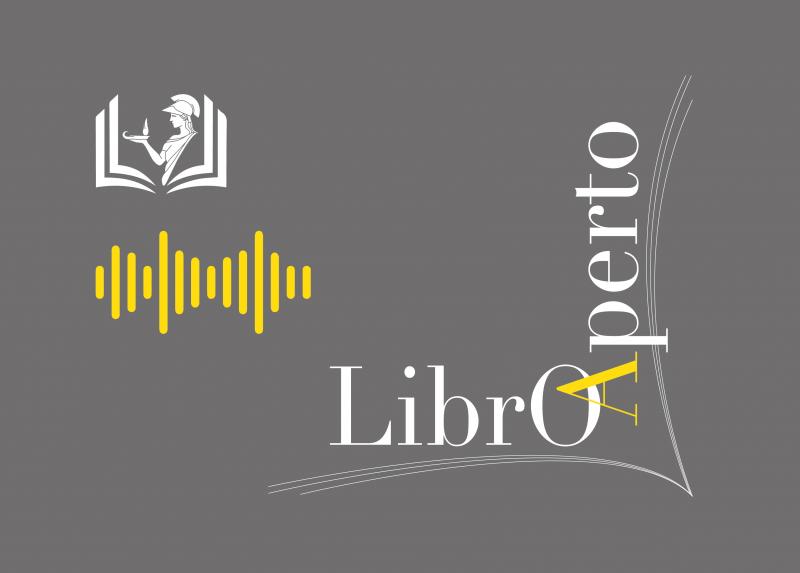 Il logo del  podcast della Milano University Press, LibrOAperto